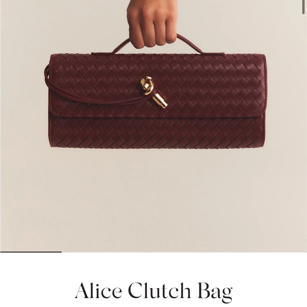 Billini Woven Clutch - Deep Burgundy